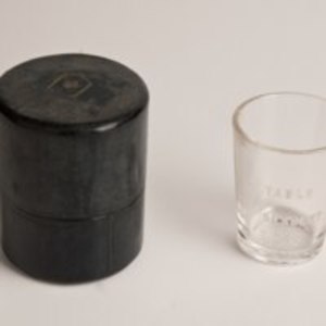 W. T. and Co. measuring cup with case, 1806-1938