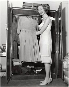 Georgina Turtle Displaying Her Wardrobe