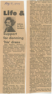 Support for Donning 'His' Dress (May 9, 1977)