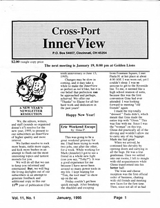 Cross-Port InnerView, Vol. 11 No. 1 (January, 1995)