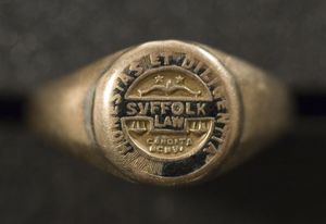 Gleason L. Archer's (President, 1937-1948, and Founder of Suffolk University) Suffolk Law School ring