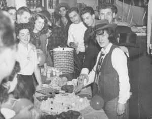 Suffolk University students at the Hobo Dance, 1949