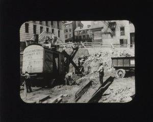 Excavation of the site during construction of Suffolk University's Archer Building (20 Derne)