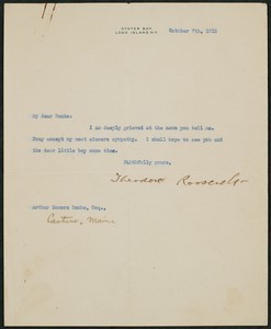 Letter, October 7, 1915, Theodore Roosevelt to James Jeffrey Roche