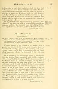 1784 Chap. 0033 An Act Empowering The Delegates Of This Commonwealth, In The United States In Congress Assembled, To Relinquish To The United States Certain Lands, The Property Of This Commonwealth.