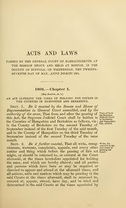 1801Chap. 0001 An Act Altering The Times Of Holding The Courts In The Counties Of Hampshire And Berkshire.