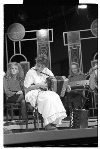 Sharon Shannon, recording artist and traditional accordion player, taken at the BBC studio in Belfast