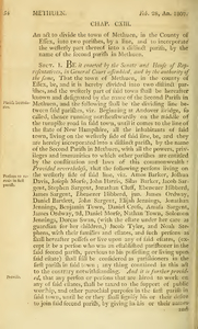 1806 Chap. 0113. An Act To Divide The Town Of Methuen, In The County Of Essex, Into Two Parishes, By A Line, And To Incorporate The Westerly Part Thereof Into A Distinct Parish, By The Name Of The Second Parish In Methuen.