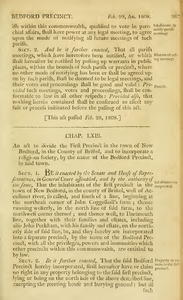1807 Chap. 0064. An act to divide the first Precinct in the town of New Bedford, in the County of Bristol, and to incorporate a religious society, by the name of the Bedford Precinct, in laid town.