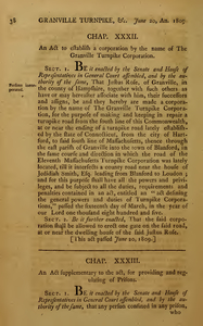 1809 Chap. 0033. An Act To Establish A Corporation By The Name Of The Granville Turnpike Corporation.