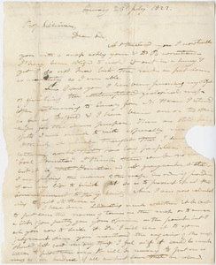 Edward Hitchcock letter to Benjamin Silliman, 1822 July 23