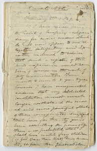 Edward Hitchcock diary, "Private Notes," 1829 February 8 to 1843 December