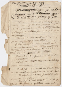 Edward Hitchcock sermon notes, "The Christian's golden rule," 1837 June 1