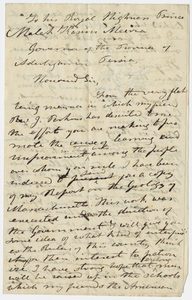Edward Hitchcock letter to Prince Malek Kasim Meirza