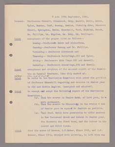 Amherst College faculty meeting minutes 1898/1899