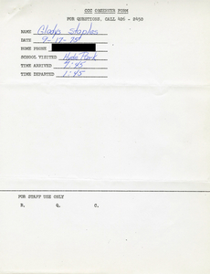Citywide Coordinating Council daily monitoring report for Hyde Park High School by Gladys Staples, 1975 September 17