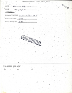 Citywide Coordinating Council daily monitoring report for South Boston High School by Marilee Wheeler, 1976 May 20
