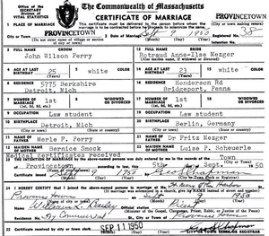 My parents' marriage certificate