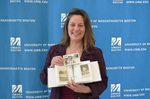 Lisa Berelson at the UMass Boston Mass. Memories Road Show