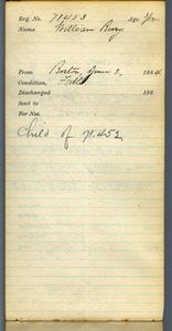 Tewksbury Almshouse Intake Record: Berry, William
