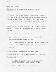 Floor statement on the balanced budget amendment (S. J. R. 58)