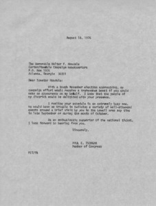 Letter to Walter F. Mondale from Paul E. Tsongas