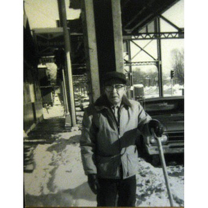 Hurran Binns under the elevated train tracks