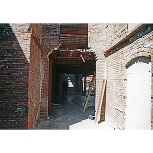 Surviving brick walls of the former Shawmut Congregational Church.