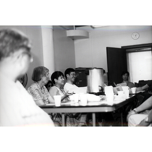 Lydia Lowe talking at a Workers' Center meeting