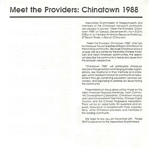 Meet the Providers: Chinatown 1988