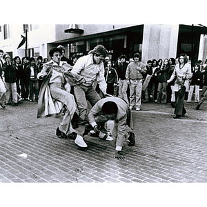 Attack on Theodore C. Landsmark, center, in Boston City Hall Plaza