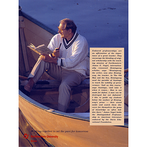 Professor James Nagel in a rowboat