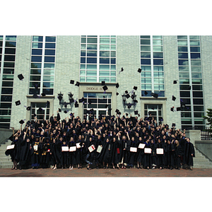 School of Law graduates on the steps of Dodge Hall