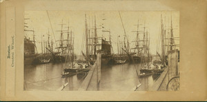 Stereograph of Central Wharf, Boston, Mass., undated