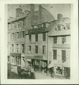 Exterior view of the Thayer and Eldridge Publishing House, Washington Street, Boston, Mass., undated