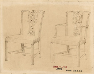 Chippendale-style Side Chair and Arm Chair