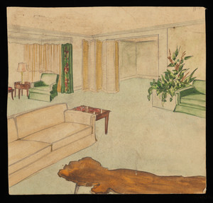 Watercolor -- Living Room Interior