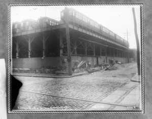 Building brick wall corner Dorrance St. and Arlington Avenue, Charlestown, Mass.