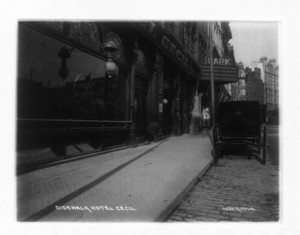 Sidewalk Hotel Cecil, west side 623-631 Washington St., Boston, Mass., November 6, 1904