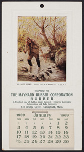 Calendar for The Maynard Rubber Corporation, rubber, 139 Bridge Street, Springfield, Mass., 1909