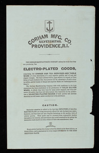 Gorham Mfg. Co., silversmiths, Providence, Rhode Island