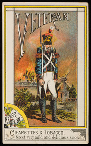 Trade card for Veteran Cigarettes & Tobbacco, Kinney Tobacco Company, New York, New York, October 1, 1880