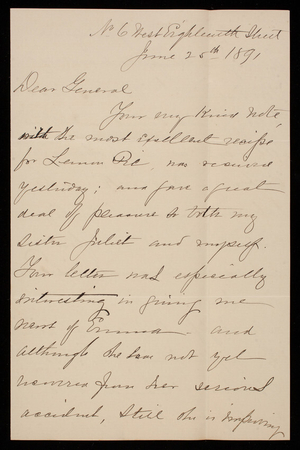 Susan T. Delafield to Thomas Lincoln Casey, June 25, 1891 - Digital ...