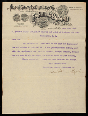 Julius Wanner to Thomas Lincoln Casey, November 21, 1889