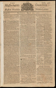 The Massachusetts Gazette: and the Boston Weekly News-Letter, 21 March 1771