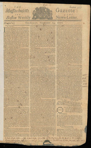 The Massachusetts Gazette: and the Boston Weekly News-Letter, 14 November 1771