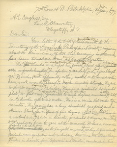 Letter from Benjamin Smith Lyman to Andrew Ellicott Douglass
