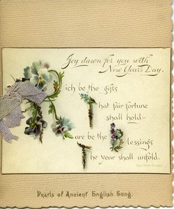 New Year's Day greeting card booklet of English poetry