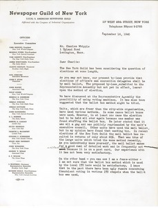 Letter from Nat Einhorn to Charles L. Whipple