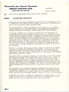 Memorandum from the Research Department, American Newspaper Guild, re: Scripps Howard negotiations